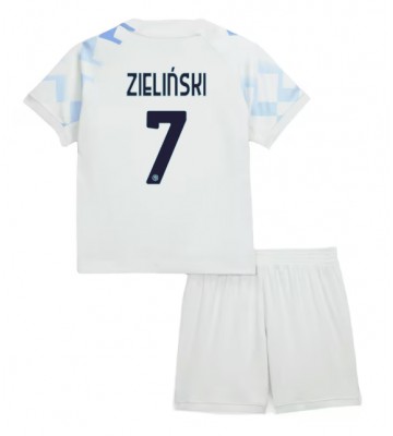 Lacne Dětský Futbalové dres Inter Milan Piotr Zielinski #7 2025-26 Krátky Rukáv - Preč (+ trenírky)